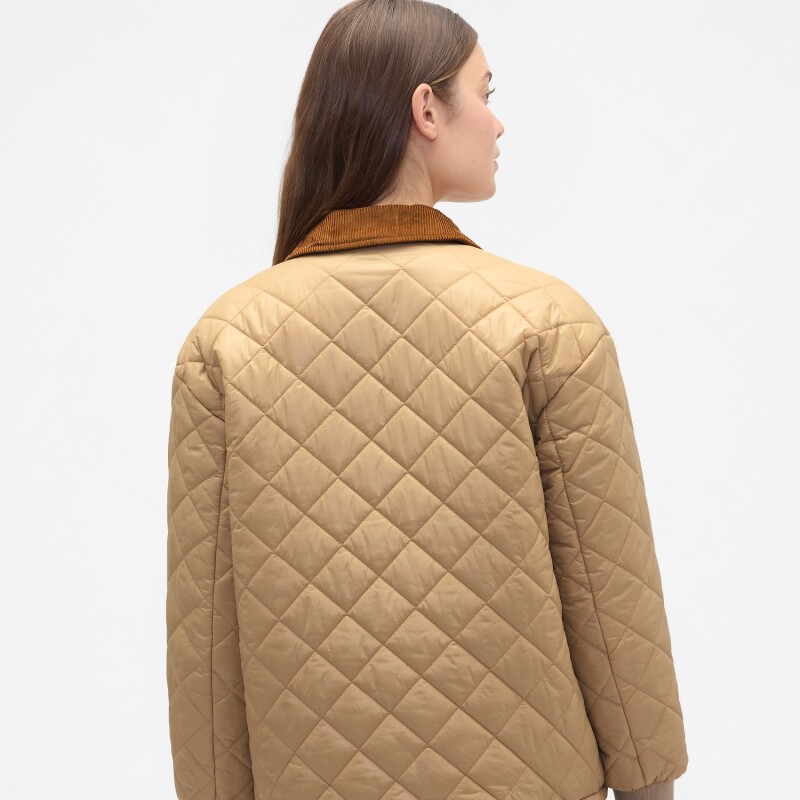 V-QUILTED PUFFER FASHION JKT GOLDEN KHAKI 868