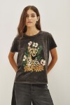 Remera Animal Bouquet Gris Oscuro
