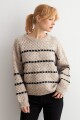 Sweater rayas beige melange