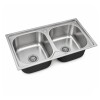 Pileta doble cocina acero inox. 201 Con Valvulas 78x43x21 cm Pileta Doble Cocina Acero Inox. 201 Con Valvulas 78x43x21 Cm