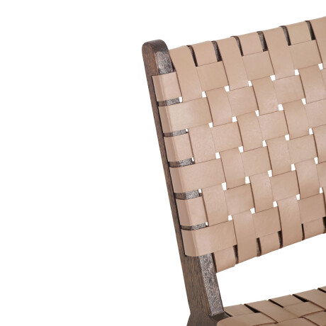 BUTACA CUERO-Y-MADERA MARRON KAIA TAUPE