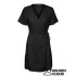 VMMYMILO S/S SHORT WRAP DRESS WVN GA BLACK