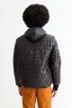 Campera puffer básica con capucha NEGRO
