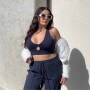 Top Oasis Twist Sports Bra Mujer Deep Navy