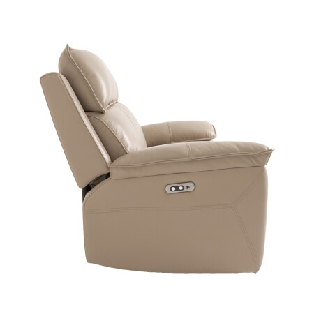 RECLINER ELÉCTRICO 2 CUERPOS CUERO-Y-SIMIL-CUERO MARRON JOSHUA TAUPE