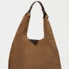 Bolso The Shopping en cuero gamuza Marron