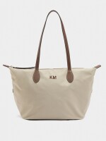Bolso Shopper Liso De Nylon crudo