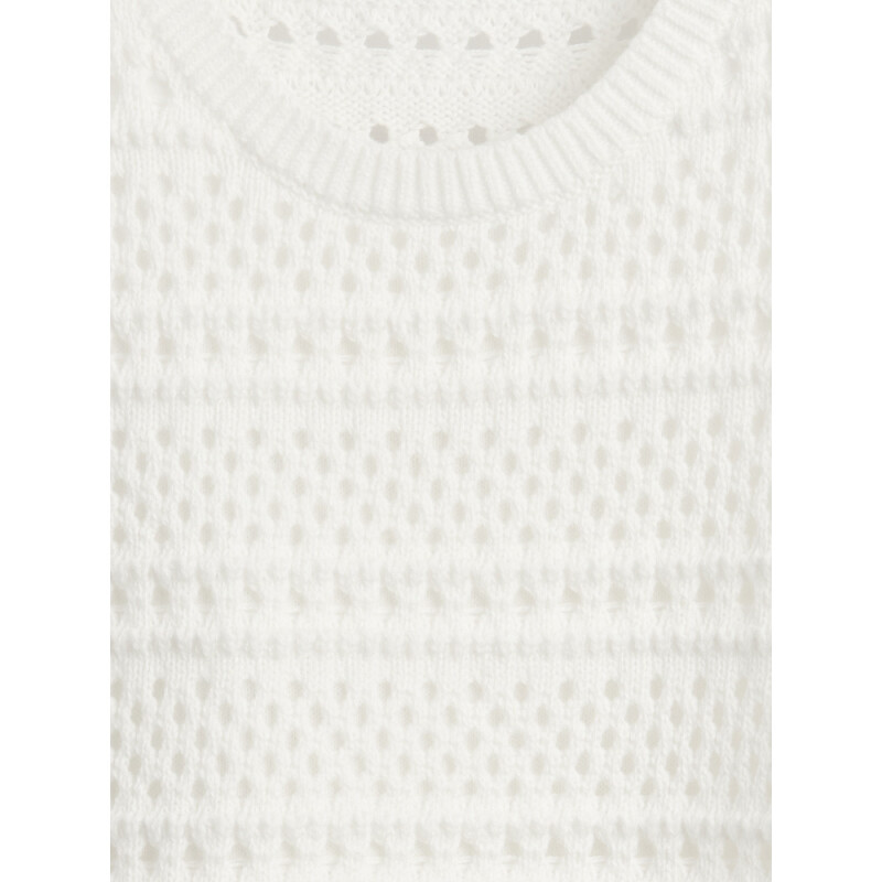 SL CROCHET SWEATER SHELL NEW OFF WHITE OPT1