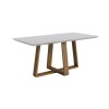 Mesa de Comedor Rectangular 1.6 Vidrio Blanco/Natural - Wood Mesa de Comedor Rectangular 1.6 Vidrio Blanco/Natural - Wood