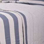 Cubrecama Amelia Raya Beige Azul King - Super King