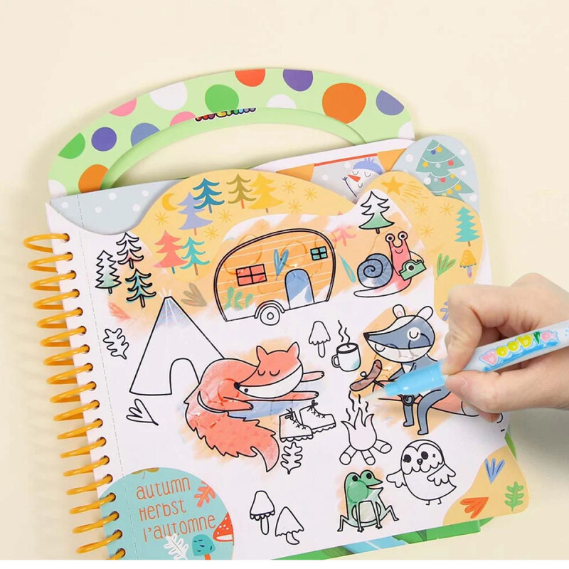 Libro mágico pintado con agua Unicornios