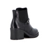 Comfortflex Bota Cuero Caña Media C/elastico Tira C/ Hebilla Y Taco Cuadrado Bajo Negro