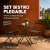 Set Juego Jardín Combohome Balcón Bistro Plegable 3 Piezas Negro 1