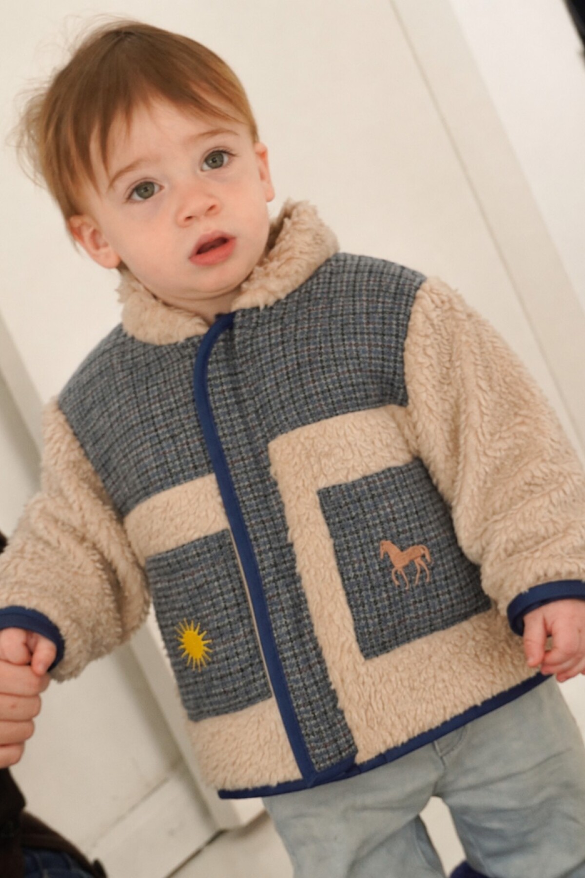 Hipica Jacket Gurí Crudo / Azul
