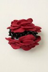 Broche flor tela rojo
