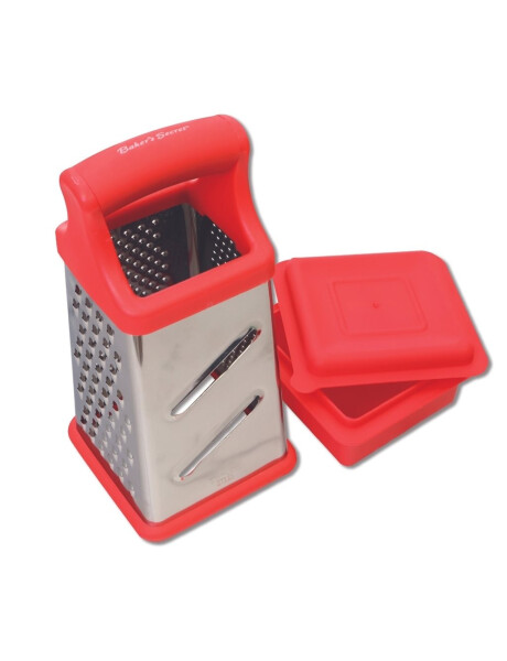 RALLADOR 4 CARAS C/CONTENEDOR 11x11x17CM GRIS/ROJO RALLADOR 4 CARAS C/CONTENEDOR 11x11x17CM GRIS/ROJO