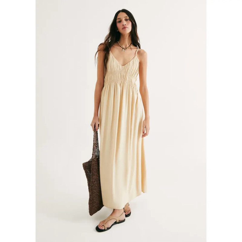 VESTIDO FEM CAQUI CLARO