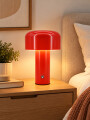 LAMPARA DE MESA TIPO HONGO ROJO