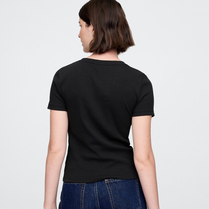 FRCH SS MOD RIB ABBRV TEE BLACK