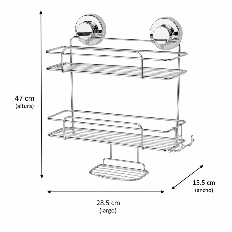 Organizador de Baño de 2 Pisos en Acero de Carbono Future - Plata Organizador de Baño de 2 Pisos en Acero de Carbono Future - Plata