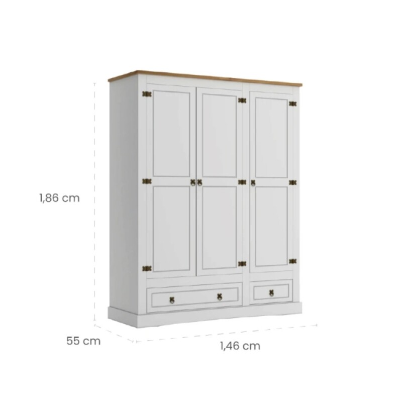 Ropero Mexicano 3 Puertas Blanco 100% Madera Ropero Mexicano 3 Puertas Blanco 100% Madera