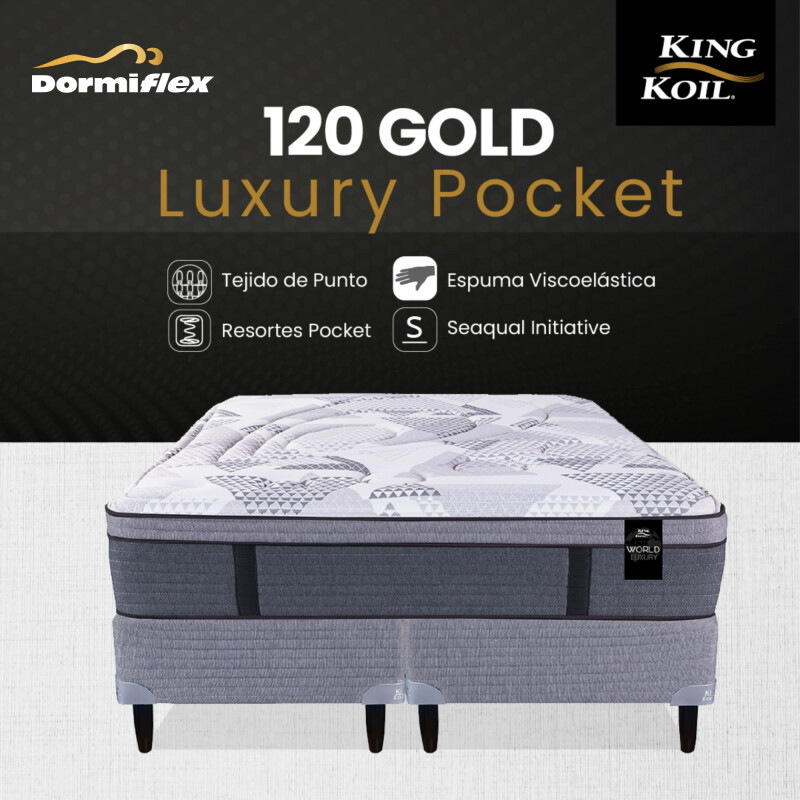 Colchón 120 Luxury Pocket con Sommier Queen 160x200