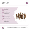 Juego de comedor con tablero de madera y 6 sillas sintéticas rústicas Juego de comedor con tablero de madera y 6 sillas sintéticas rústicas