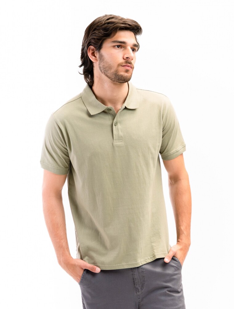 Remera Algodón Polo Jersey Verde