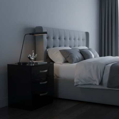 MESA DE LUZ O NOCHE TRES CAJONES NEGRO