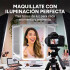 Espejo De Maquillaje Luz Led Triple Panel Aumento 2x 3x USB Blanco