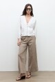 Blusa botones y alforzas blanco