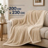 Frazada Manta Polar Corderito 2 Plazas BEIGE