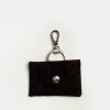 Llavero charm Mila en cuero gamuza Negro