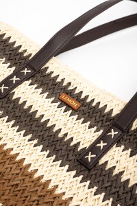Bolso Trenzado Rayado Chocolate