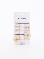 BROCHE FLOR PACK 5 PCS DORADO