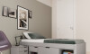 Cama 1 plaza Con Cajones - Linea Charme Gris