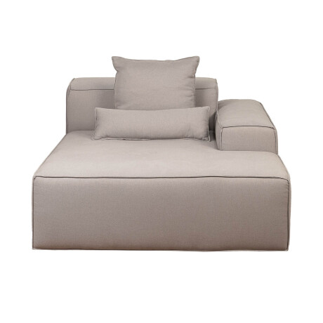 SOFÁ KAI 1 CUERPO TELA GRIS MODULAR CHAISE CON BRAZO IZQUIERDO