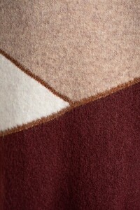 Sweater Intarsia Color Block Burdeos