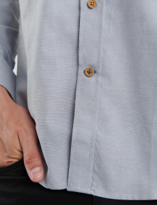 012587 CAMISA HARRINGTON LABEL Gris