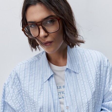 CAMISA PAD Celeste