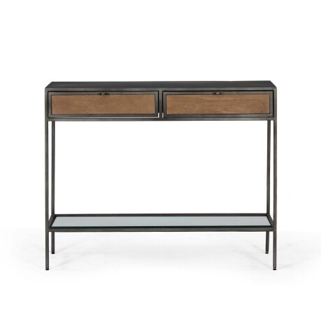 CONSOLA MADERA-Y-METAL MARRON VITRO AVELLANA