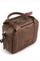 Cartera de Mano y Bandolera 100% Cuero Chocolate