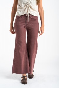 Flare Wide Leg Lavado Burdeos