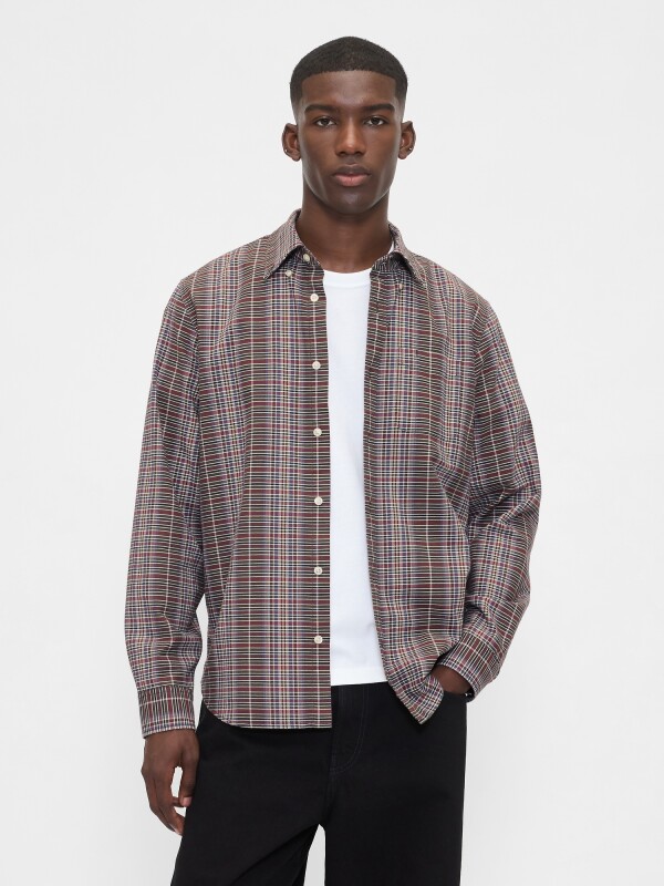 LS OX BAS STANDARD FIT BROWN MULTI PLAID