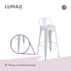 Taburete Tolix en metal con respaldo Blanco