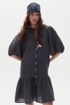 Vestido Carmela en Lino Blue & Ochre Checks