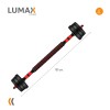 Set 2 Mancuernas Lumax Barra 2 En 1 20 Kg Para Entrenamiento En Casa Ajustable Rojo