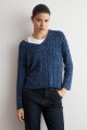 Sweater cinta estructuras azul marino
