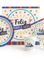 PARTY SET FELIZ CUMPLE COMPLETO 38PCS ROJO (V)