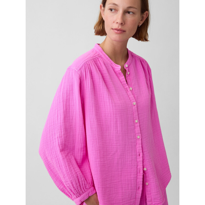 LS FEMME GAUZE SHIRT Pink Miscellaneous